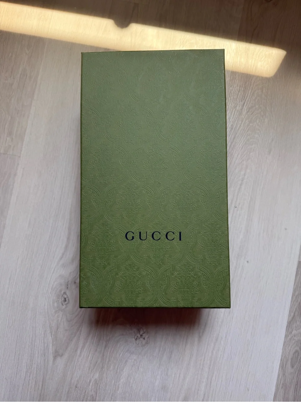 Gucci Beige GG Monogram Slip-On Slides Sandals with Brown Trim